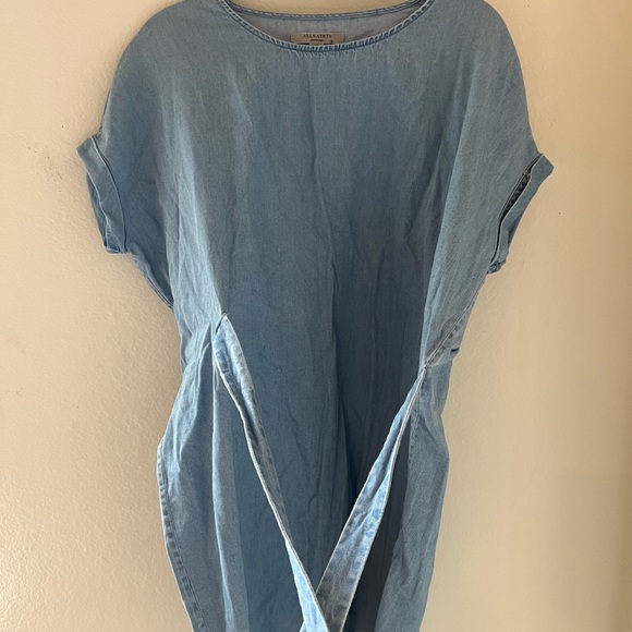 ALLSAINTS DENIM MINI WRAP DRESS - Picture 4 of 4
